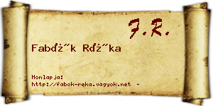 Fabók Réka névjegykártya