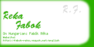 reka fabok business card